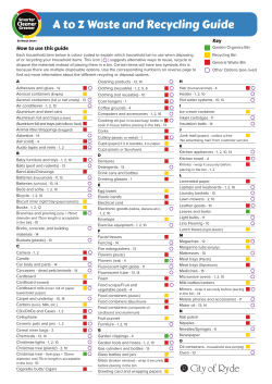 A to Z Waste and Recycling Guide