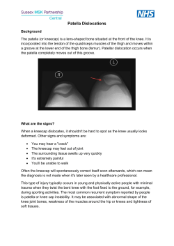 Patella Dislocations - Sussex MSK partnership (Central)