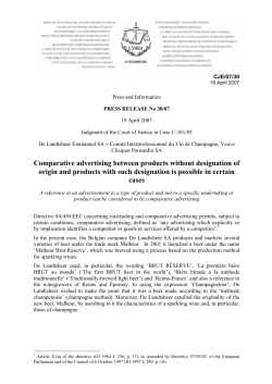 Comparative advertising between products without