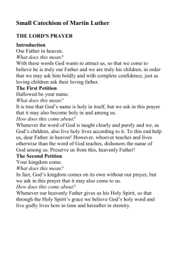 Small Catechism of Martin Luther