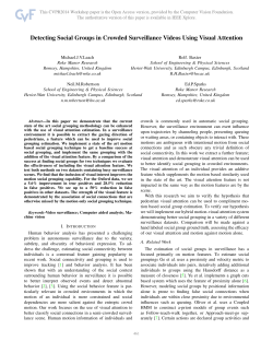 Detecting social groups in crowded surveillance videos using visual