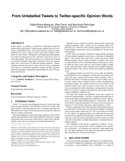 From Unlabelled Tweets to Twitter