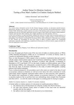 Author Name Co-Mention Analysis: Testing a