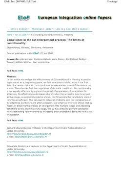 Compliance in the EU enlargement process: The limits