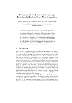 Occurrence of Freak Waves from Envelope Equations in