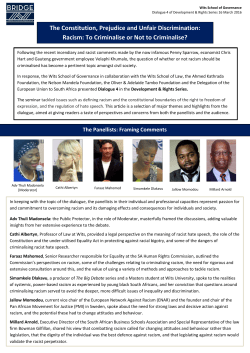 The Constitution, Prejudice and Unfair Discrimination