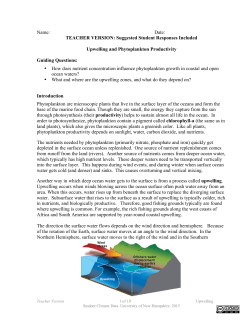 Upwelling - Student Climate Data