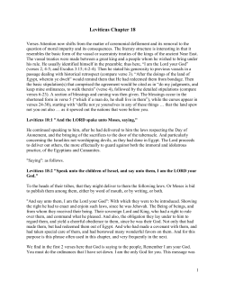 Leviticus Chapter 18 - Discover Revelation
