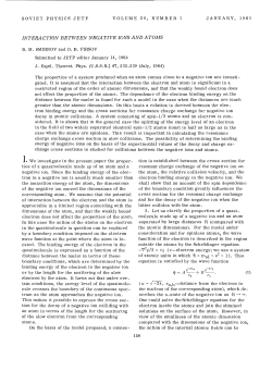 INTERACTION BETWEEN NEGATIVE IONS AND ATOMS