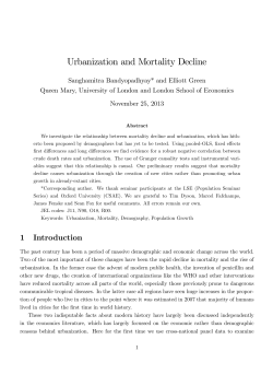 Urbanization and Mortality Decline