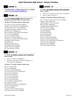 Students enrolled in AP English must read the required three books