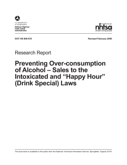 Preventing Over-consumption of Alcohol &ndash; Sales to the