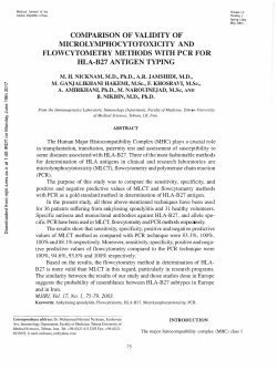 comparison of val idity of microlymphocytotoxicity and
