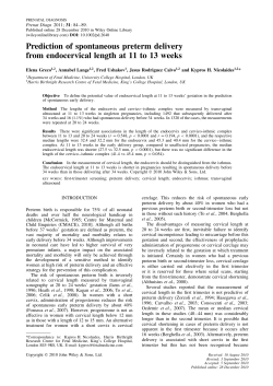 Prediction of spontaneous preterm delivery from endocervical length