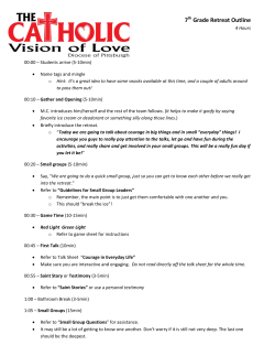 6th Grade CVOL Retreat Outline