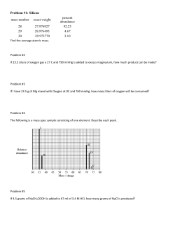 Problem #1: Silicon mass number exact weight percent abundance