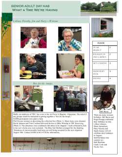 Senior Adult Day Hab Newsletter June/July 2014