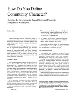 How Do You Define Community Character? - U