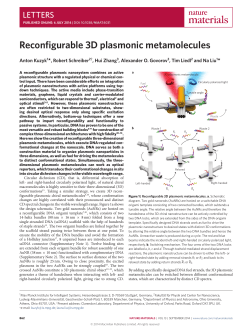 Reconfigurable 3D plasmonic metamolecules