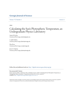 Calculating the Sun`s Photospheric Temperature, an Undergraduate