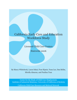 California Early Care and Education Workforce Study