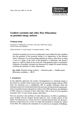 Gradient extremals and valley floor bifurcations on potential energy