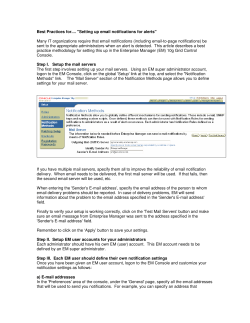 Best Practices for.... "Setting up email notifications for alerts"