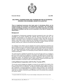Bilateral Co operations and Tourism Sector as Potential Drivers for