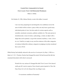 1 Created Sick, Commanded to be Sound: Point Counter Point`s Self