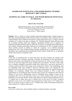 Mappings of agricultural and forest biomass potential in Croatia