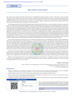 Editorial The world is your oyster!