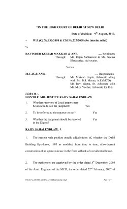 *IN THE HIGH COURT OF DELHI AT NEW DELHI Date of decision