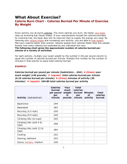 calorie burning chart #2