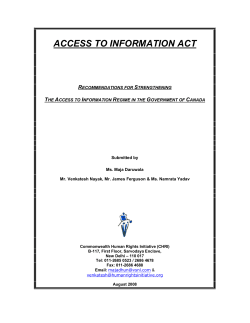 access to information act - Office of the Information Commissioner of