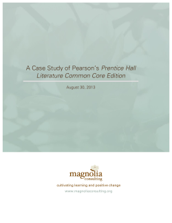 A Case Study of Pearson`s Prentice Hall Literature Common Core