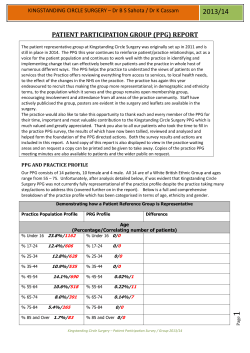 patient participation group (ppg) report