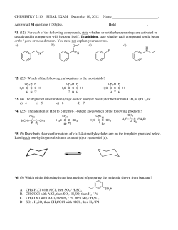 CHEMISTRY 2110 FINAL EXAM December 10, 2012 Name