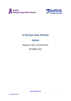 A Serious Case Review James - Suffolk Safeguarding Adults Board