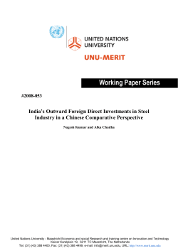Internationalization of Indian Metal Enterprises - unu-merit