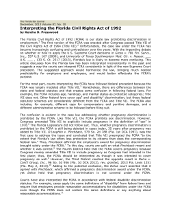 Interpreting the Florida Civil Rights Act of 1992