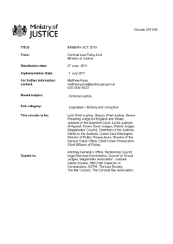 Bribery Act 2010 circular 2011/05