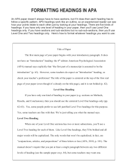 APA Headings