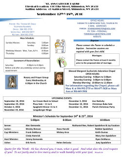 September 18, 2016 - St. Ann`s Catholic Church | Shinnston, WV