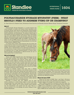 POLYSACCHARIDE STORAGE MYOPATHY (PSSM)
