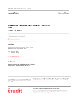 The Poet and Affairs of State in Johnson`s Lives of the Poets