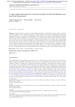 A space-jump derivation for non-local models of cell