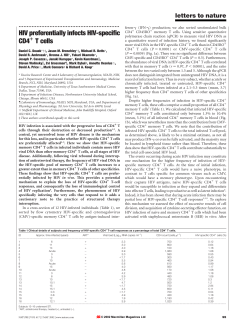 HIV preferentially infects HIV-specific CD4 T cells