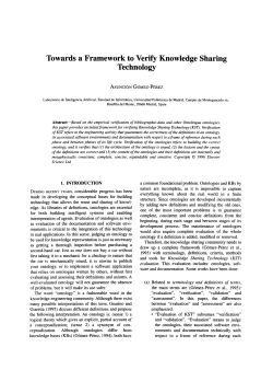 Towards a Framework to Verify Knowledge Sharing Technology