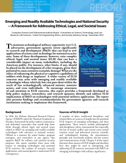 Emerging and Readily Available Technologies