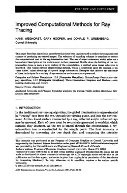 Improved Computational Methods for Ray Tracing